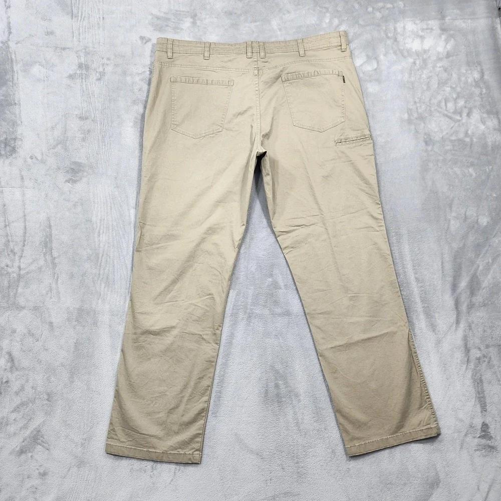 Swiss Tech Pants Mens 42x32 Beige‎ Regular Fit Straight Canvas Khaki Stretch